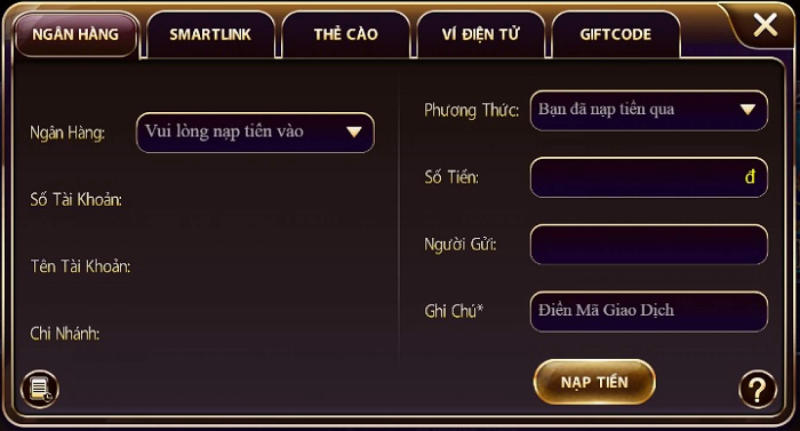 thời gian rút nạp tiền vào tài khoản Play Go88